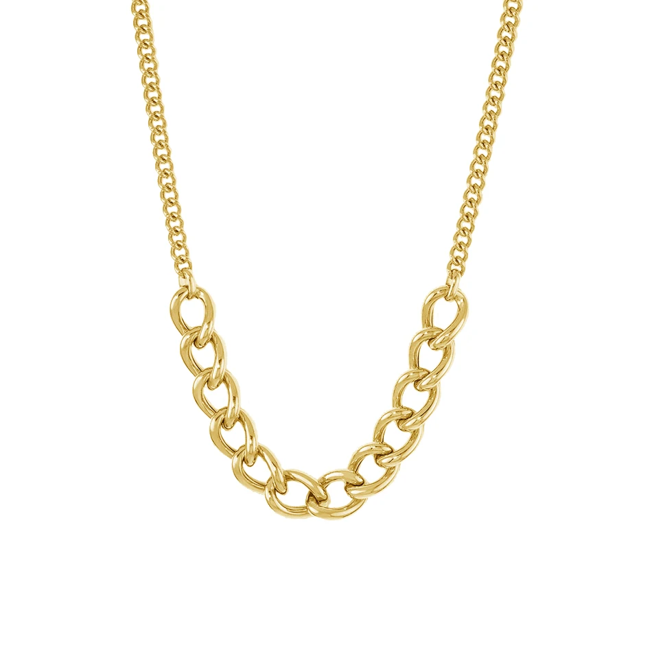 

Factory wholesale 18k gold plated necklace 925 sterling silver jewelry 18k gold minimalist curb chain link necklace