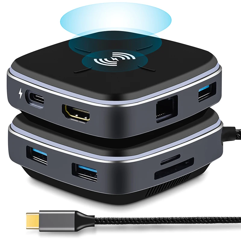 

Wireless Hdmi 9-Port Powered Multiport Usb Charging Port Hubs Adapter 3.0 Type C Power 9 In 1 Usb-C 3.1 Usb C Hub