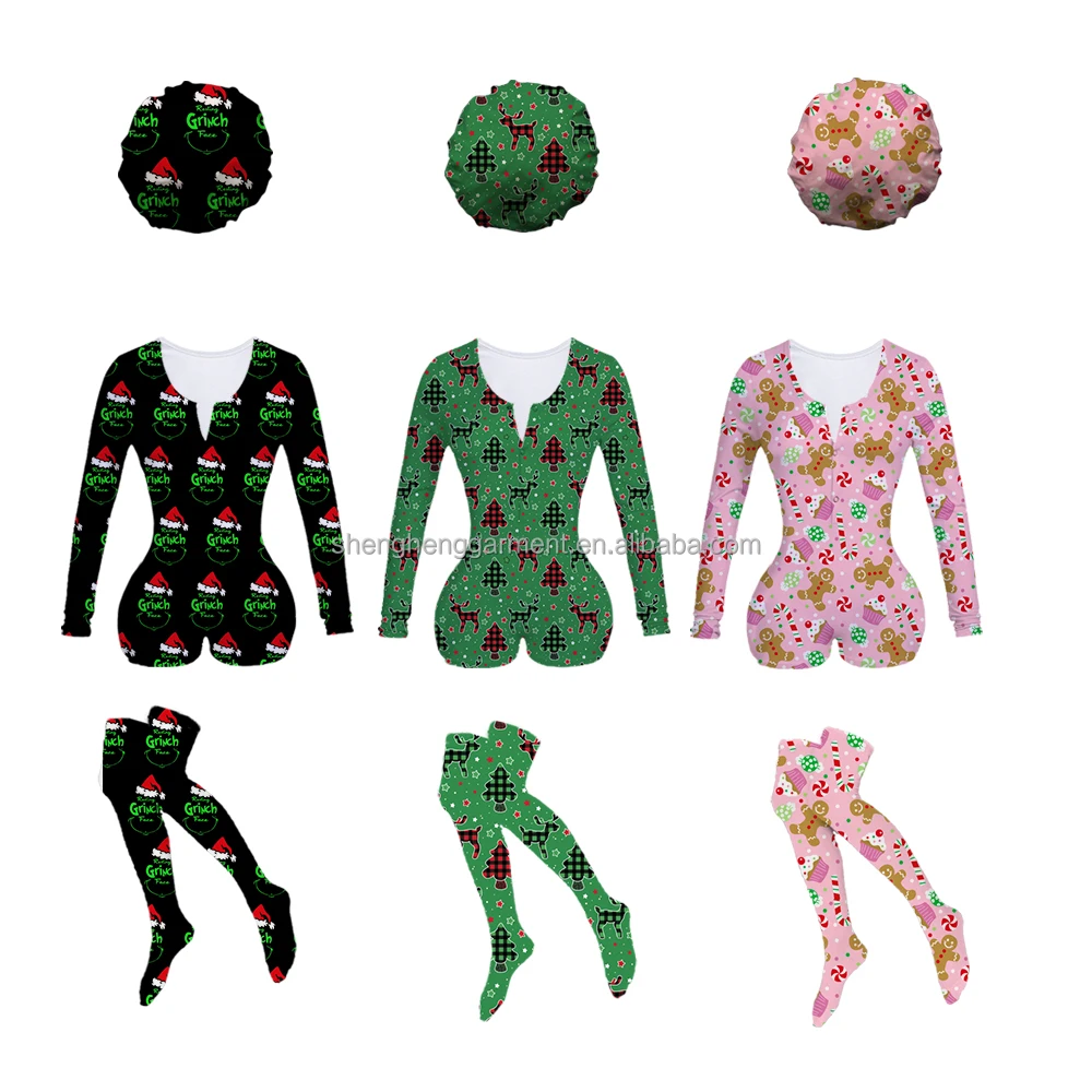 

2021 Wholesale Adult Onesie Family Long Sleeve XS 3XL Plaid Christmas Pajamas Onsies, Customized color