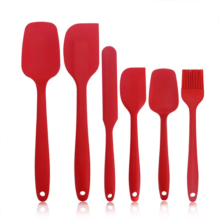 

EU Silicone Spatulas Cooking Utensils scraper Gadgets Kitchen Set HeatResistant Safe Dishwasher Non-Stick Rubber, Black red