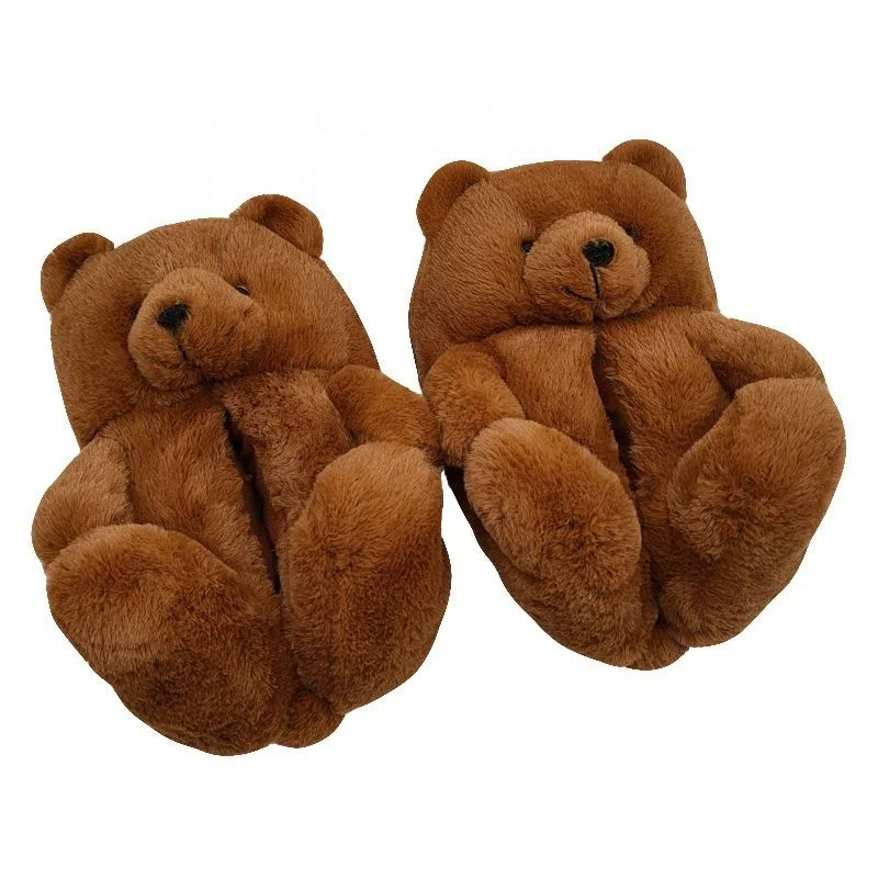 

Amazon New Arrivals Cartoon Plush House Teddy Bear Winter Warm Slipper For Women Girls, Picture