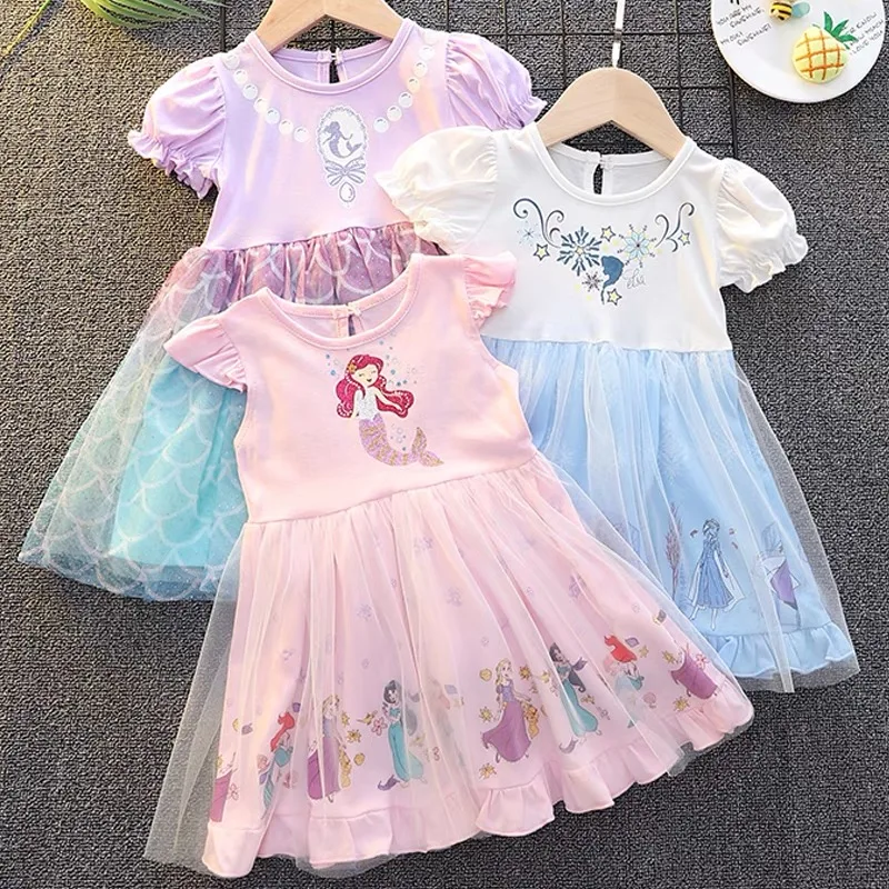 

Children's clothing girls dress 2022 new summer children's western fluffy gauze skirt little girl princess dress