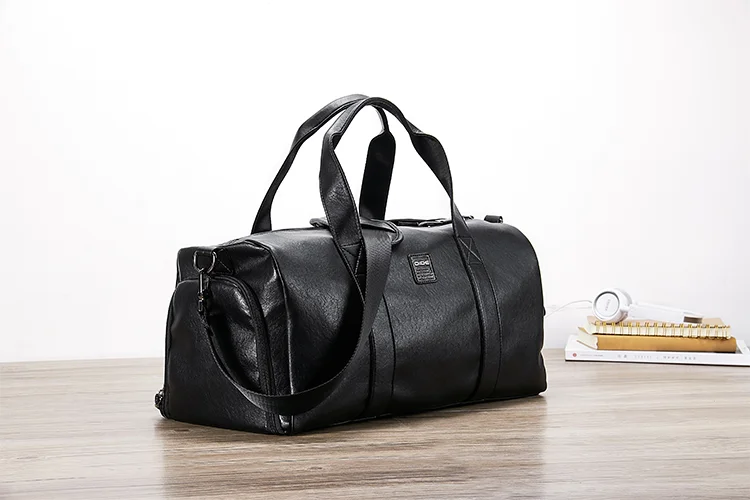 High Quality OEM PU Leather Men Duffel Travel Bag large gym bags