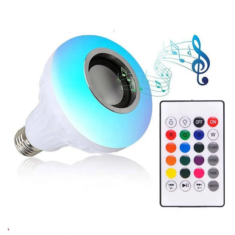 

wholesale Smart LED bulb speaker RGB colorful lamp Wireless LED BT Speaker, White