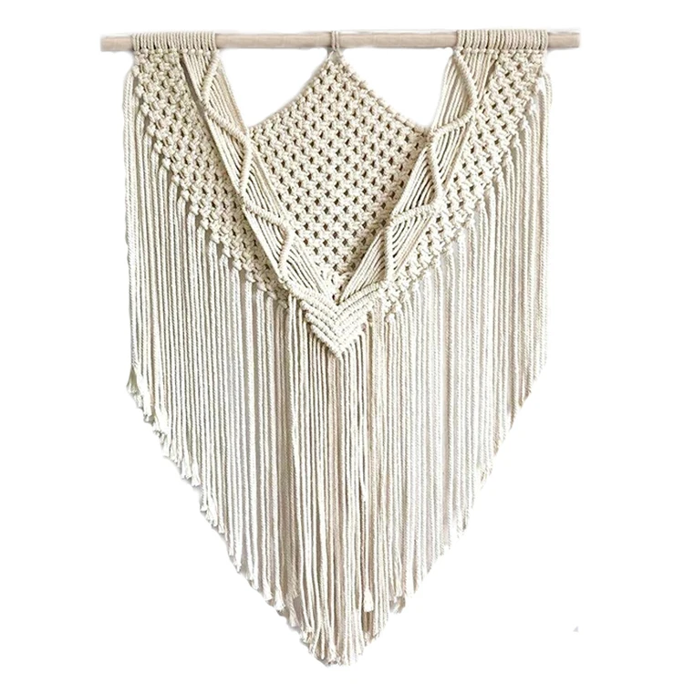 

pure handmade cotton rope bohemian wall tapestry hanging large art home decoration, White,blue,yellow or customized
