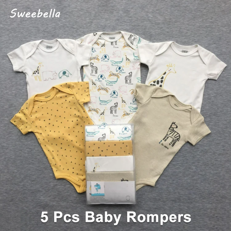 

Baby Vest new arrival 5 pcs set bodysuit baby sets short sleeves baby clothes newborn