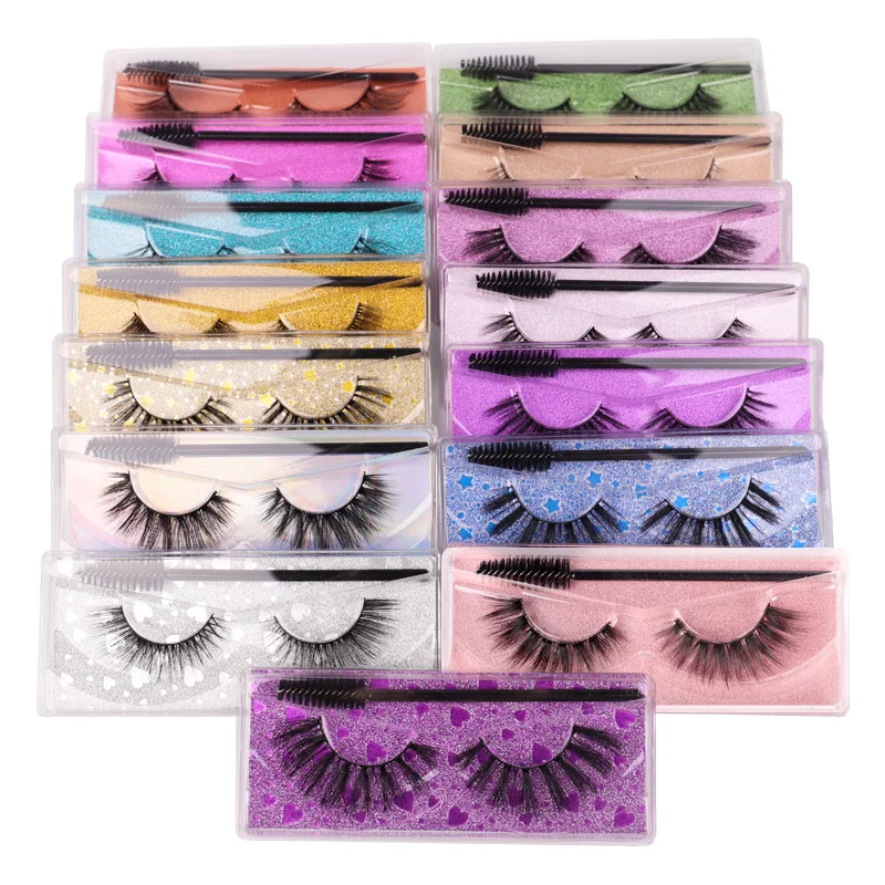

High Quality 3d Faux Mink Eyelashes Private Label Thin Band Eyelashes Faux Mink Wholesale