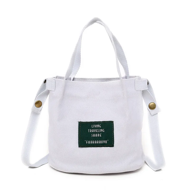 

Promotional Custom Printed LOGO art versatile canvas letters labeled shoulder canvas bag mini messenger bag