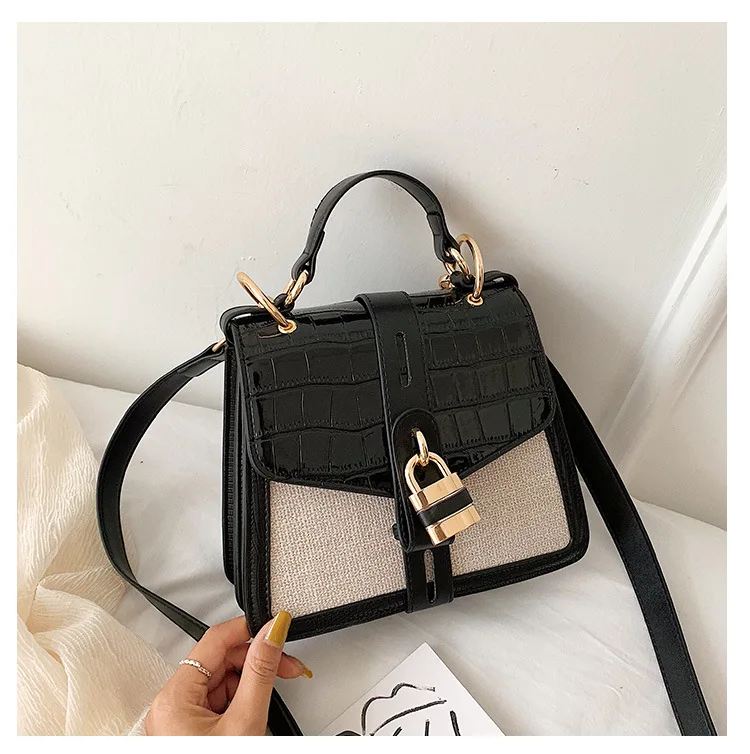 

2021 Fashion new stone pattern design PU leather ladies shoulder crossbody bags unique lock purse and handbags women, 3colors