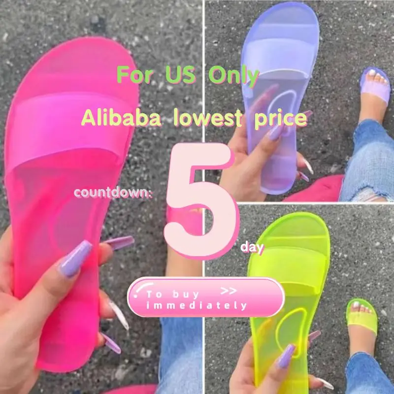 

2021 hot sales Slides Slippers Summer Beach Spring soft Pvc plastic Sandals woman slippers for women jelly sandals, Picture color