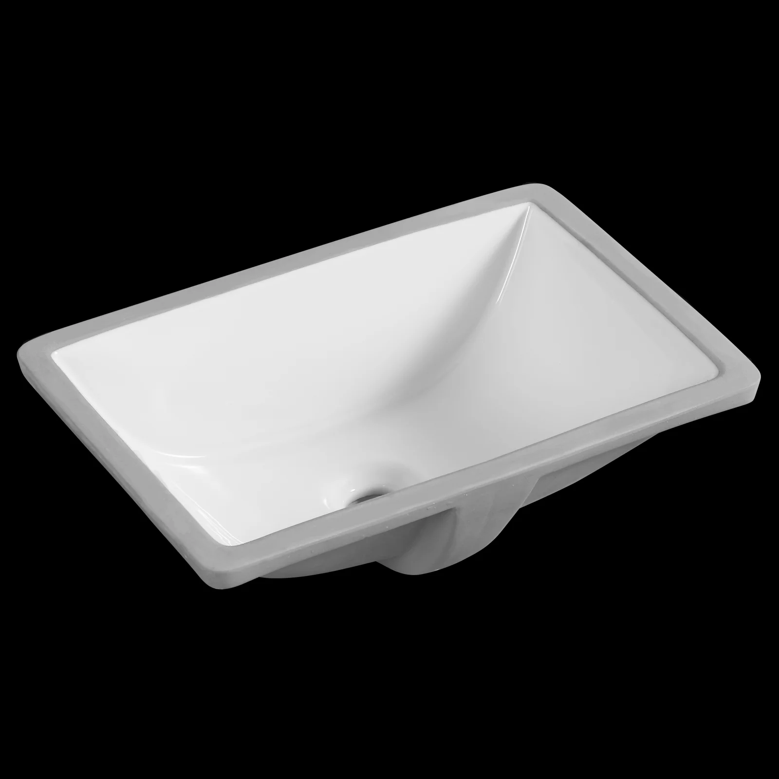 传统长方形柜台下浴室洗手盆