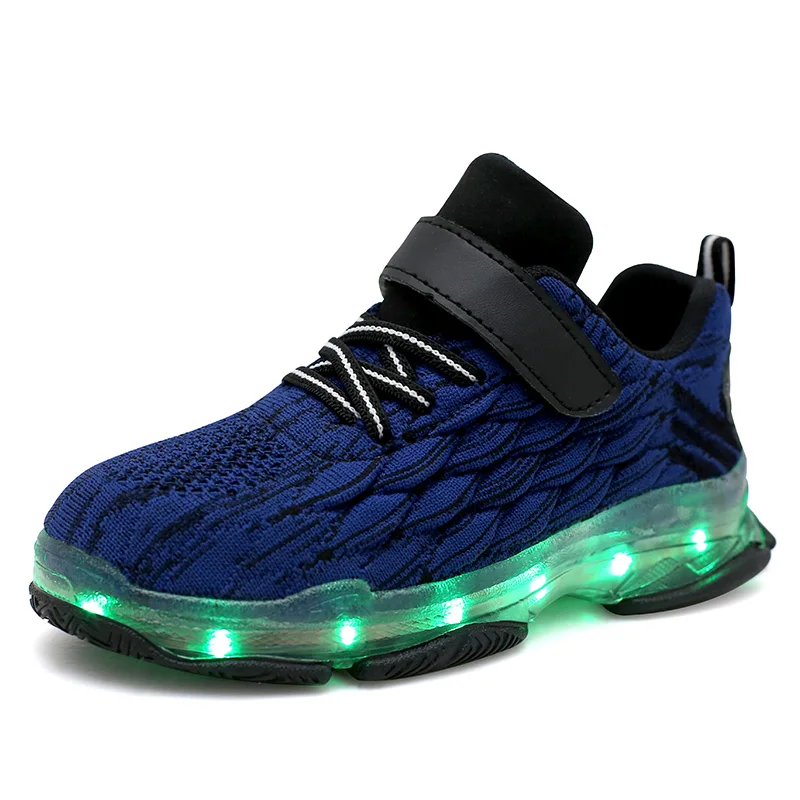 

YT The latest USB charging boy luminous sneakers non-slip running shoes fashion LED casual light shoes for kids