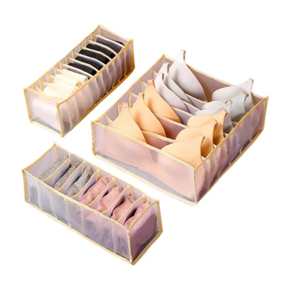 

3pcs Set Drawer Type Bra Underwear Socks Grid Storage Boxes ZGJ-0112