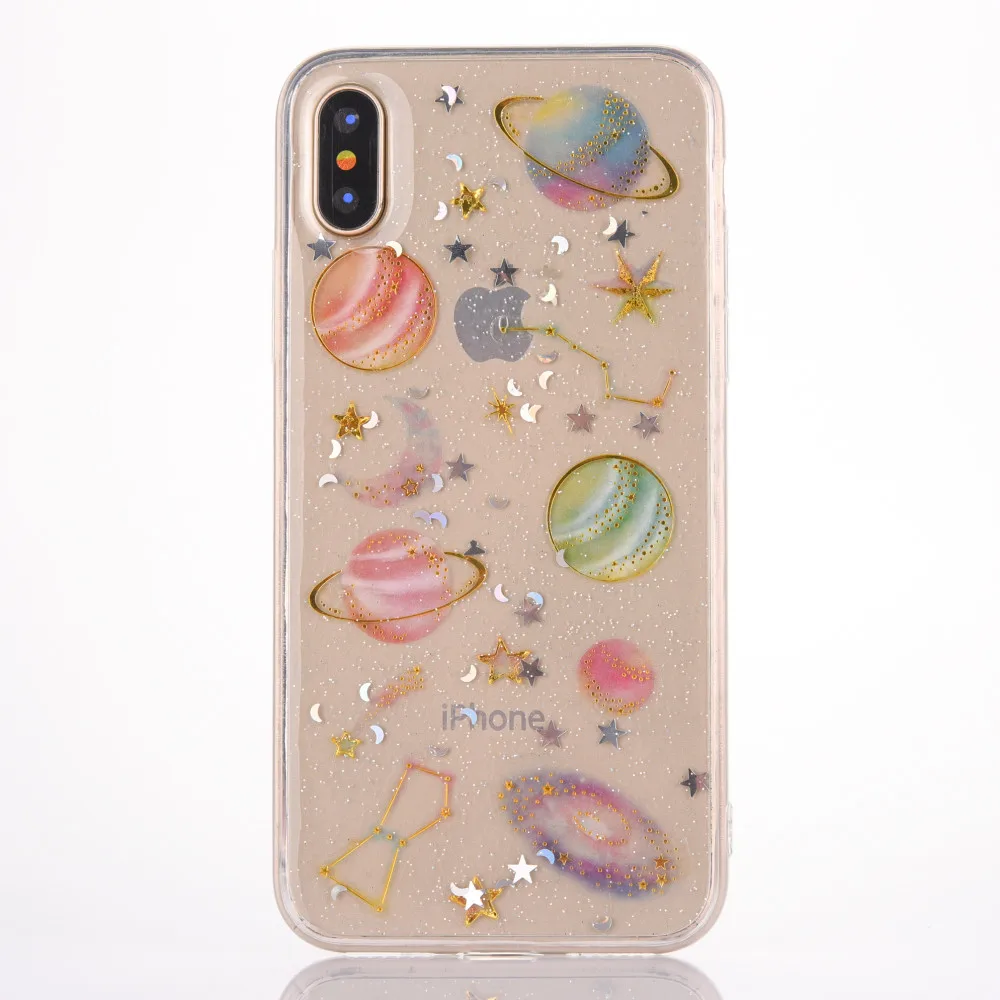 Epoxy Resin Universe Star Moon TPU Mobile Phone Case Cover for iPhone Xs Max , for iPhone Xr Soft Case Planet Epoxy Resin Universe Star Moon TPU Mobile Phone Case Cover for iPhone Xs Max , for iPhone Xr Soft Case Planet