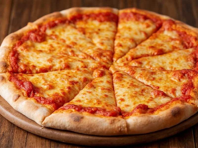 Freshly baked pizza with bubbling cheese and red sauce
