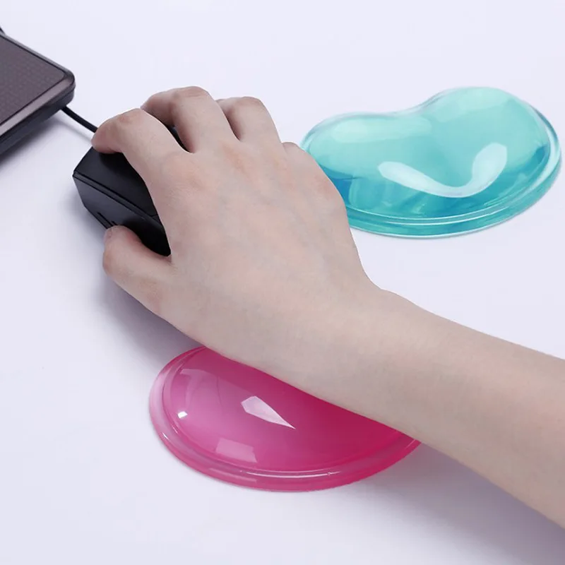 

USSE Silicone Heart-shaped Computer Mouse Wrist Pad Rest Mat, Green/pink/blue/ yellow