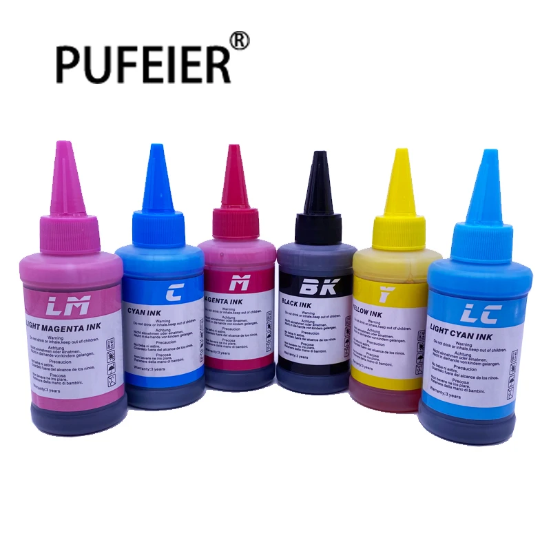 

100ML Bottle Refill Bulk Dye Based Ink Compatible For Epson Canon HP Brother 6 Color Inkjet Printer Printing Dye Ink