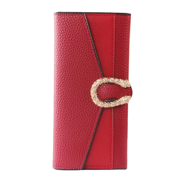 

2020 cheap ladies luxury long vegan black PU leather hasp purse wallet fashionable