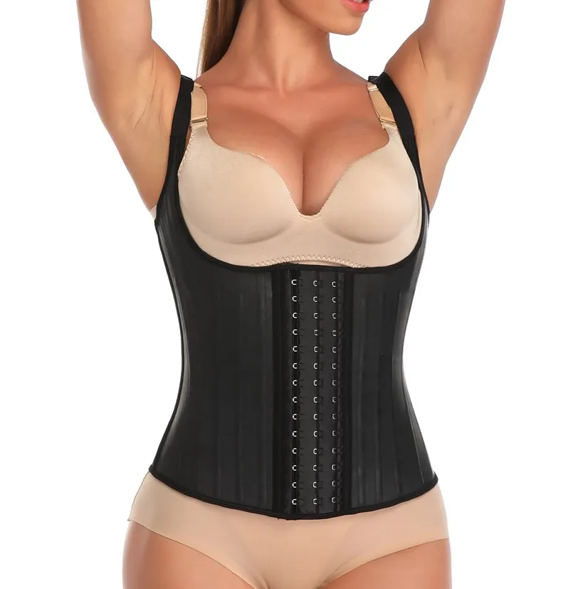 

Premium Custom Label Women's Stock Vest Body Shaper slimming Latex Sports Fitness Braces Girdle Waist Trainer Corsets Vest, Customized color
