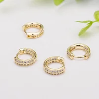 

2020 New Hot Sale 14k Gold Geometric Earrings Zircon-encrusted Jewelry Accessories Round Huggie Earrings Hoop Earrings