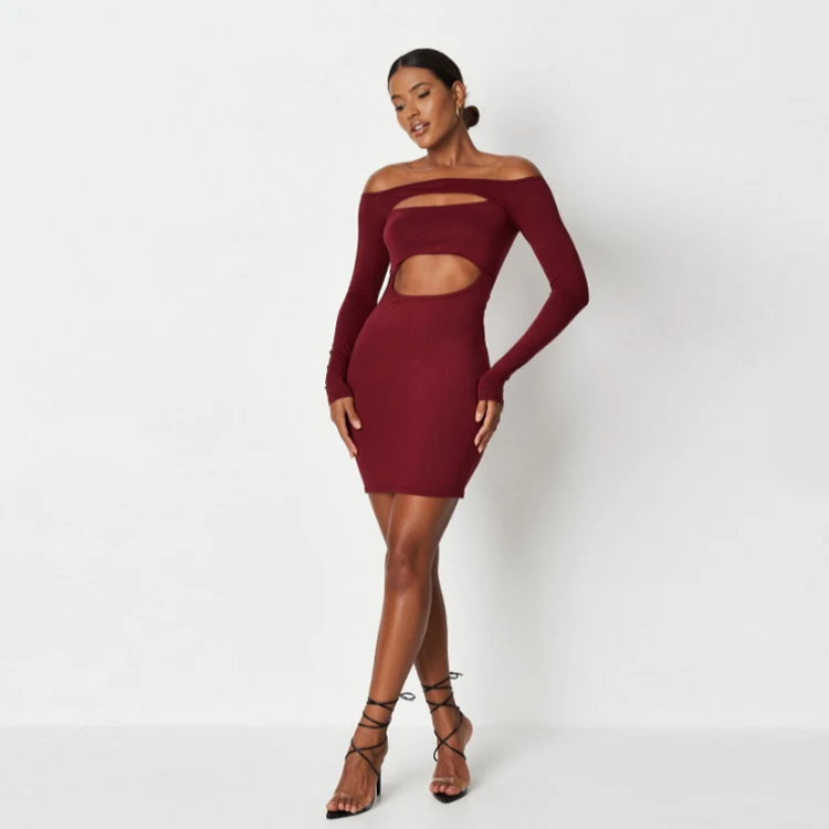 

Women's Sexy Bodycon Dress Women Clothing Knitted Autumn Women's Sweater Dress Sexy Tight Sweater Dress, Customized color
