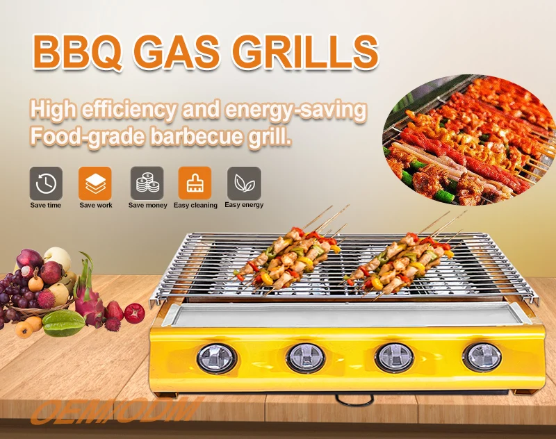 Cookware camping infrared ceramic 4 burners on gas grills machine