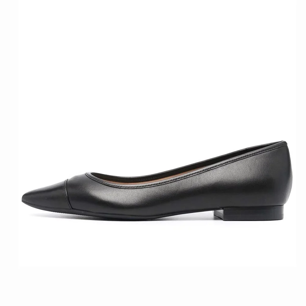 Women Pointed Toe Black Flat Shoes Casual Flats for Ladies Elegant Classic Flat Pumps