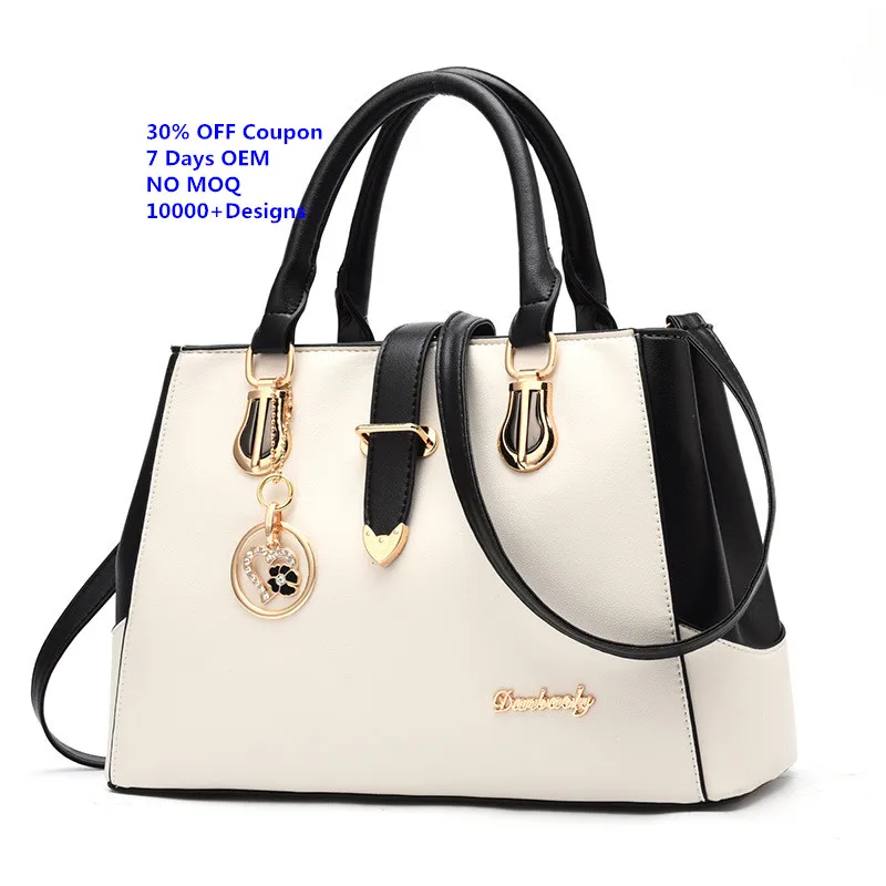 

China Supplier Wholesale Product 2020 Designer Contrast Color Woman Handbags Cheap PU Leather Tote Bags, Coffee,black,red,brown,oem