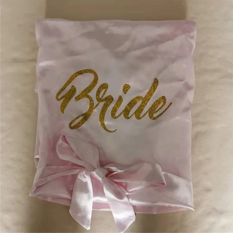 New Style Wholesale Custom Satin Silk Printed Wedding Bridesmaid Robes