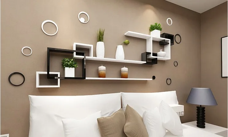 Home Mount Black Metal Display Wire Wall Rack Modern Wall Shelf