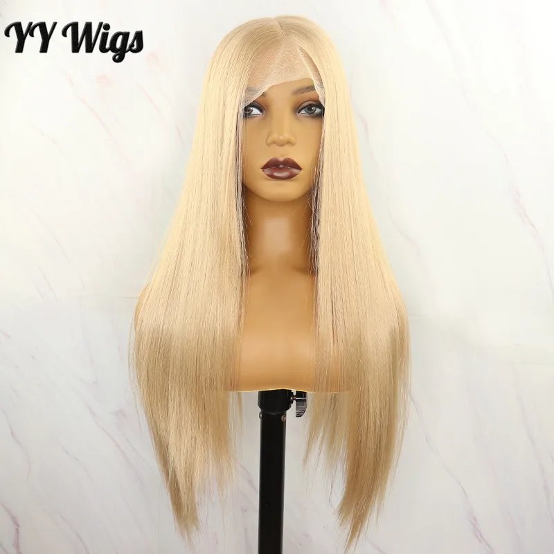 

Long 103# Honey Blonde Silky Straight Synthetic T Part Wigs For Women Glueless Futura Synthetic Lace Front Wig Natural Hairline, 103