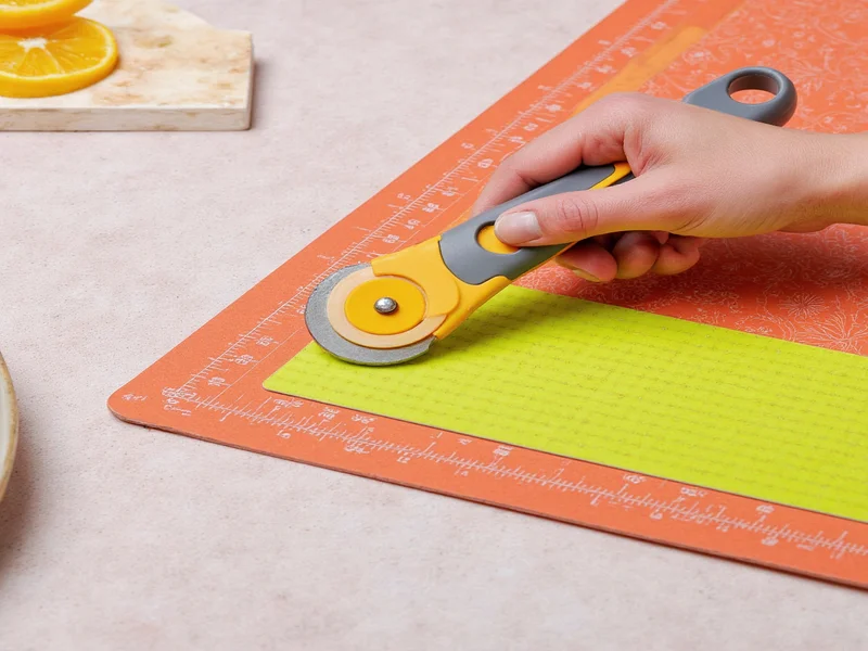 Professional craft cutting mat with rotary cutter