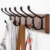 

Creative Hanger Kitchen Rack Metal Coat Mount Wooden Wall Hook for livingroom