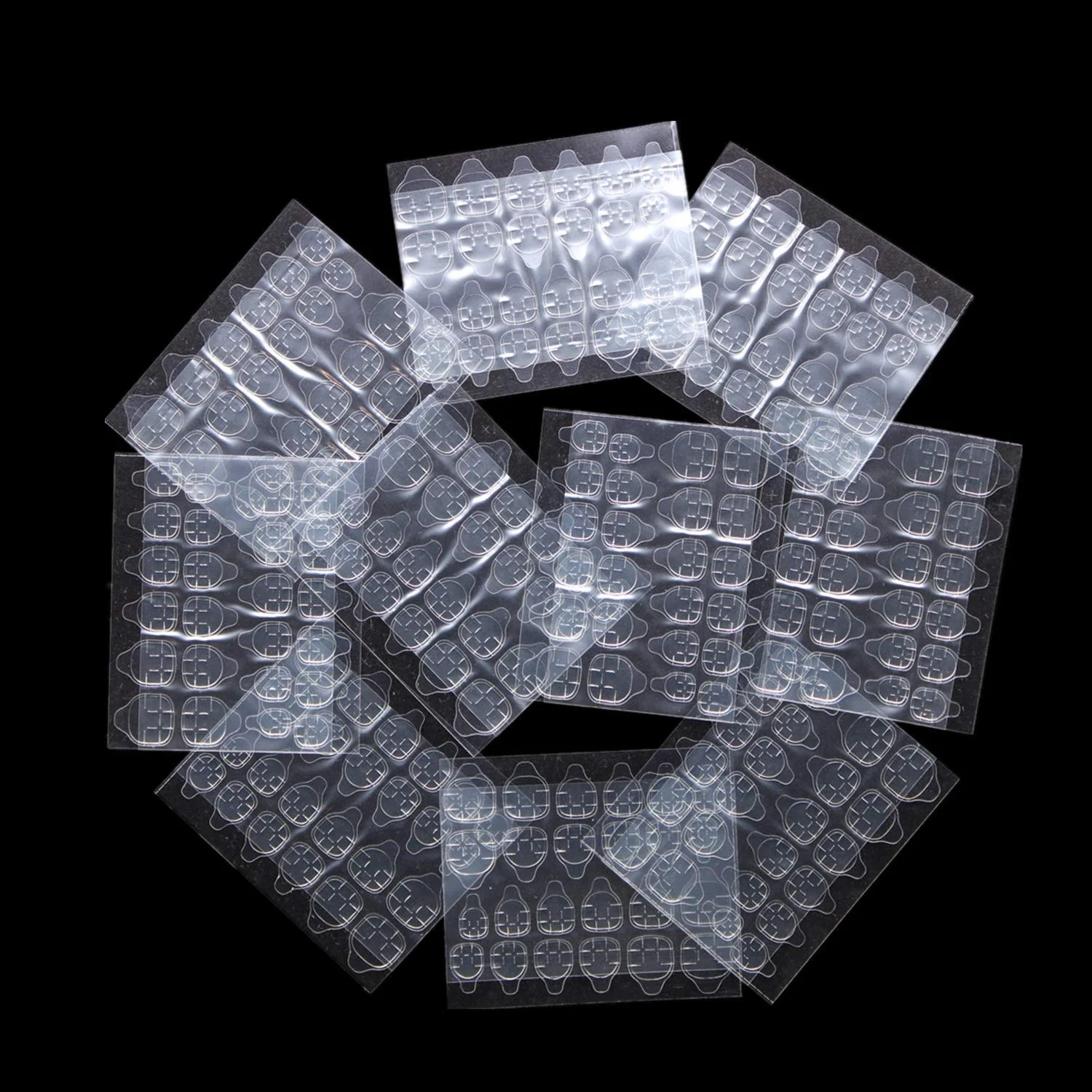 

24pcs Transparent Flexible Nail Tips Self Adhesive Tabs Double-side Glue Nail Stickers