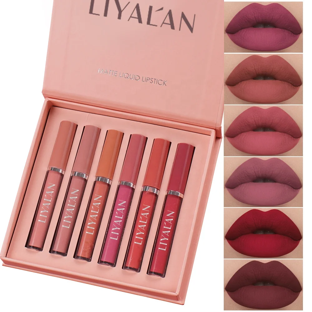 

Private Label Makeup Lipgloss Gift Set Vegan Cosmetics Waterproof Non-stick Cups Matte Lip Gloss