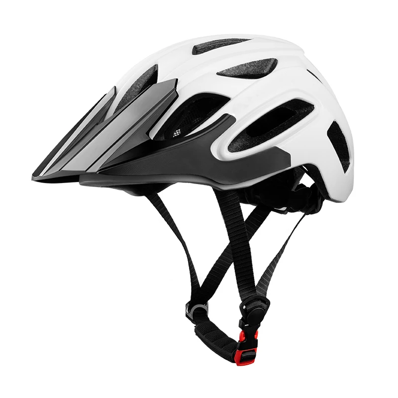 

Mountain Bicycle Helmet Bike With Sun Visor Lightweight Unisex MTB, Black and white