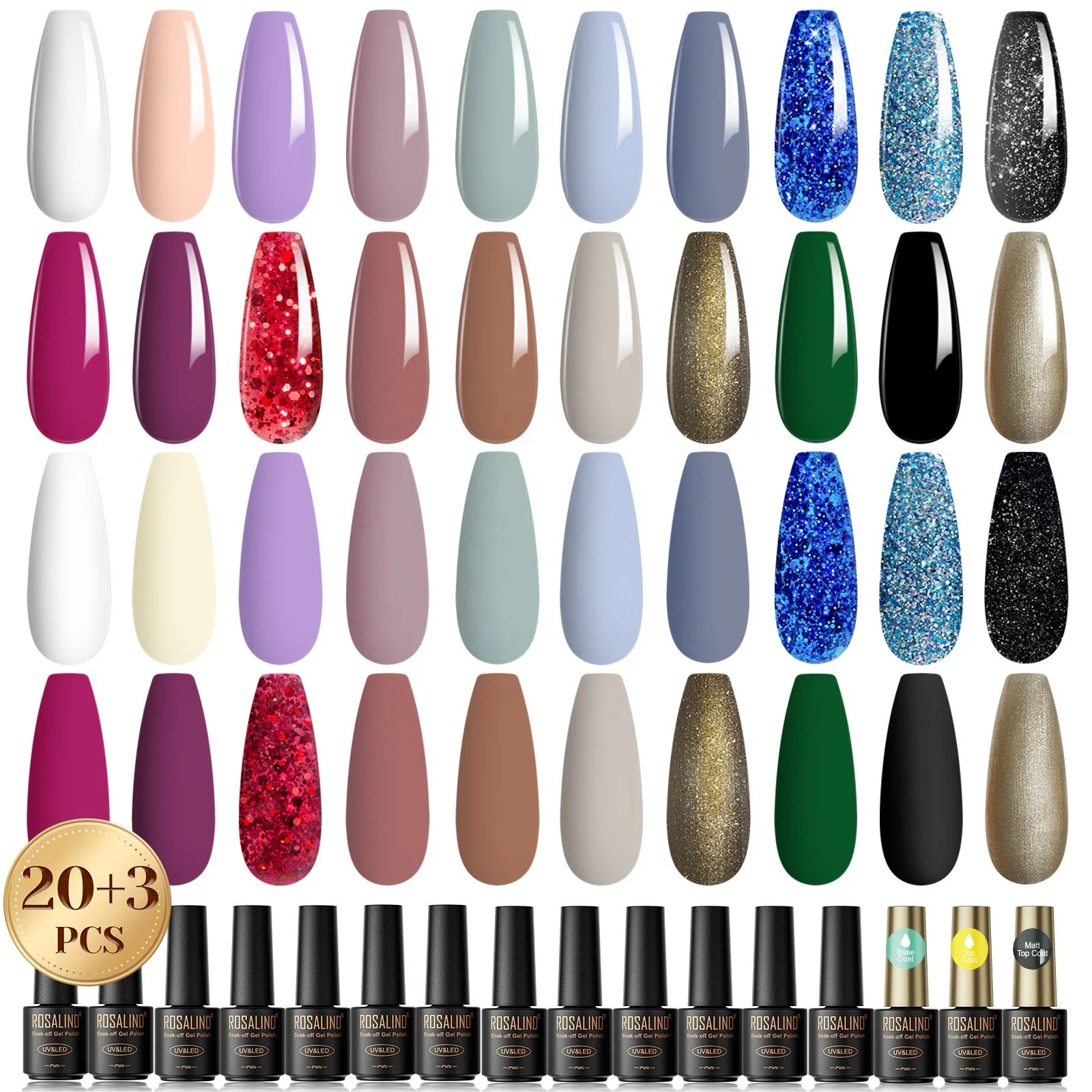 

ROSALIND professional uv gel supplies design 300 color very good esmaltes en gel nail polish set OEM custom gel polish bottles