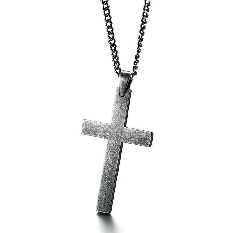 

ORDRM Joyas Para Hombre Mens Christian Stainless Steel Gold Jewerly Necklace With Cross Pendant, 18k gold/silver/black/vintage