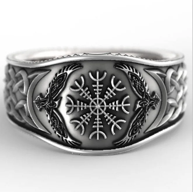 

Fashion Jewelry Nordic Mythology Compass Retro Viking Ring For Men