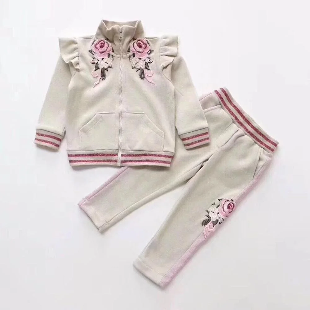 
Mommy and Me Outfits Kids Clothing Cotton Blend French Terry Women Tracksuit with Ruffles on Shoulder  (62477595199)