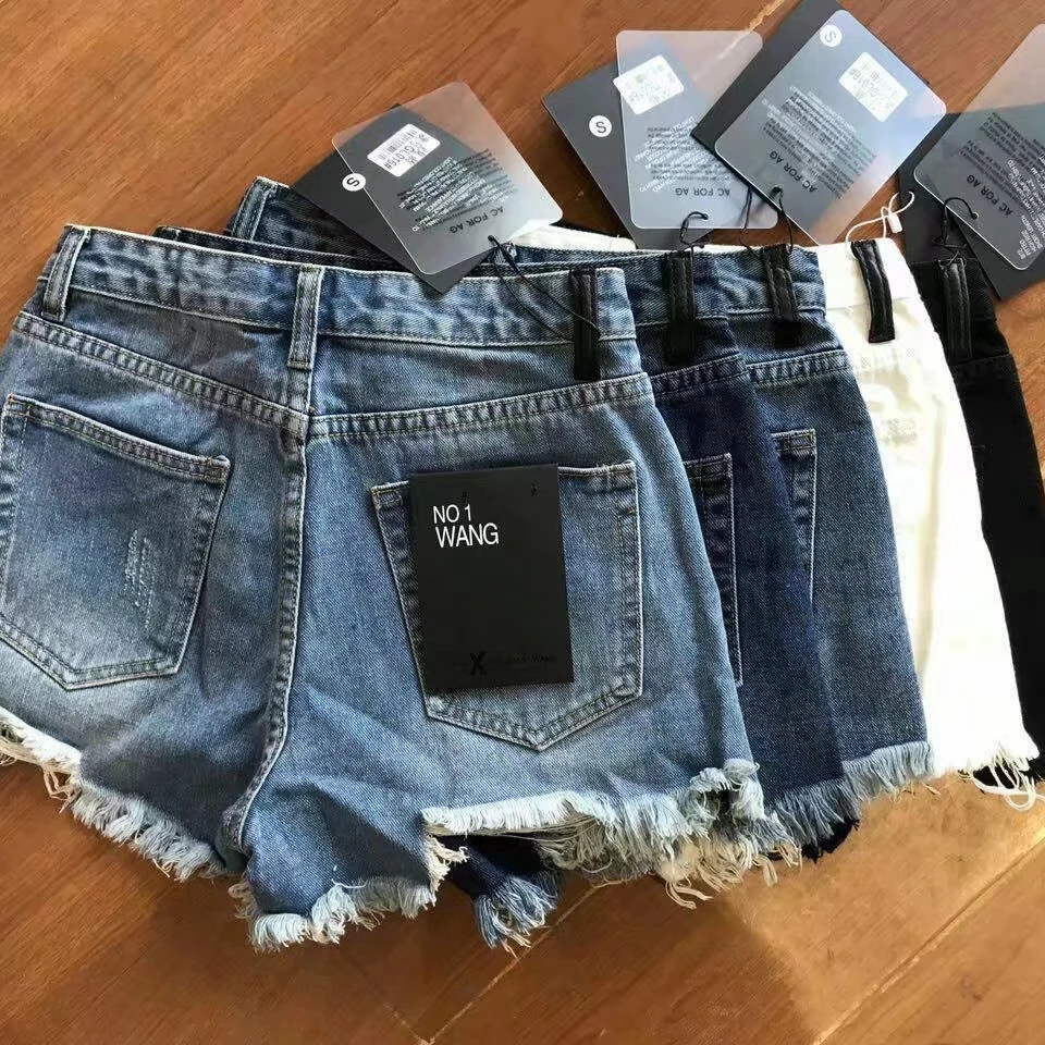 

D 2021 summer new jeans women shorts ripped denim hot pants