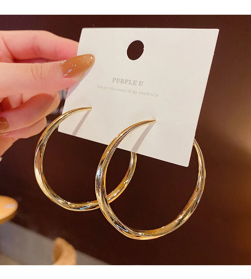 

Finelai jewelry 18k Real Gold Plated Chunky Big Circle Dangle Hoop Earrings Fancy S925 Sterling Silver Round Vintage Earring, Photo