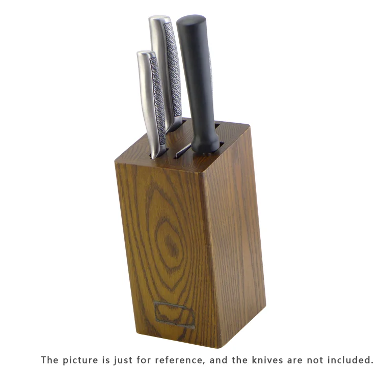 Ashtree  Wood 4pcs Set Kitchen Knife Wooden Block