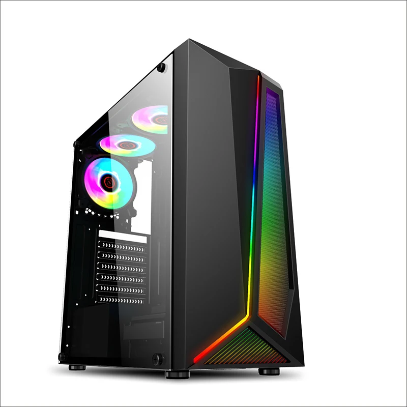 

Acrylic glass RGB led strip Gaming Case With RGB Fans PC Case