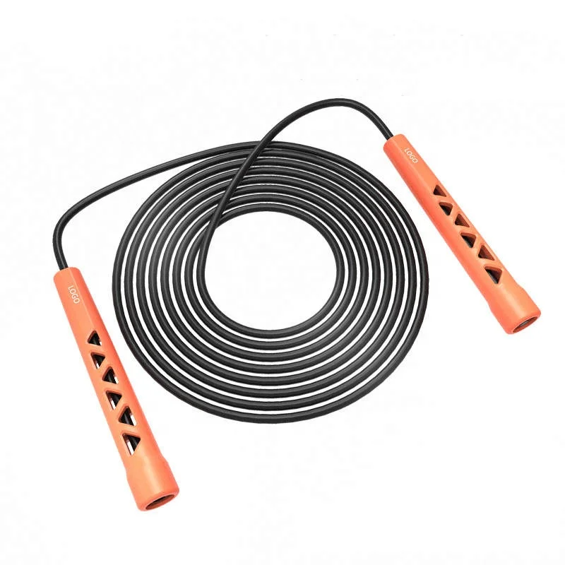 

Cheap Portable Adjustable Custom Logo Gym Fitness Equipment High Quality Cross Indoor Children Plastic PVC Speed Skip Jump Rope, Black, orange