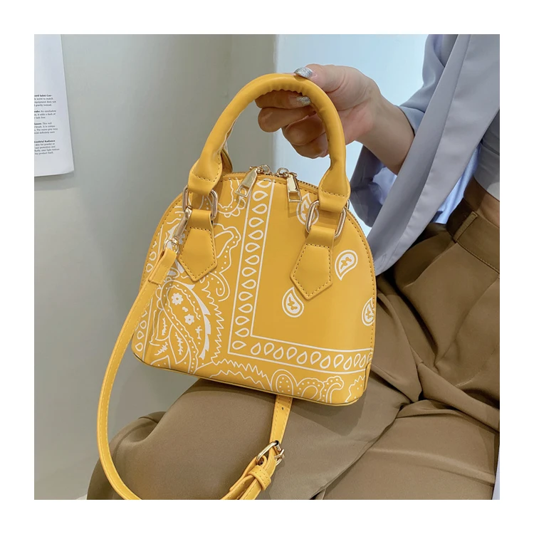 

New casual fashion Shell women's bag European and American retro printed women's shoulder cross body party handbag, Customized color