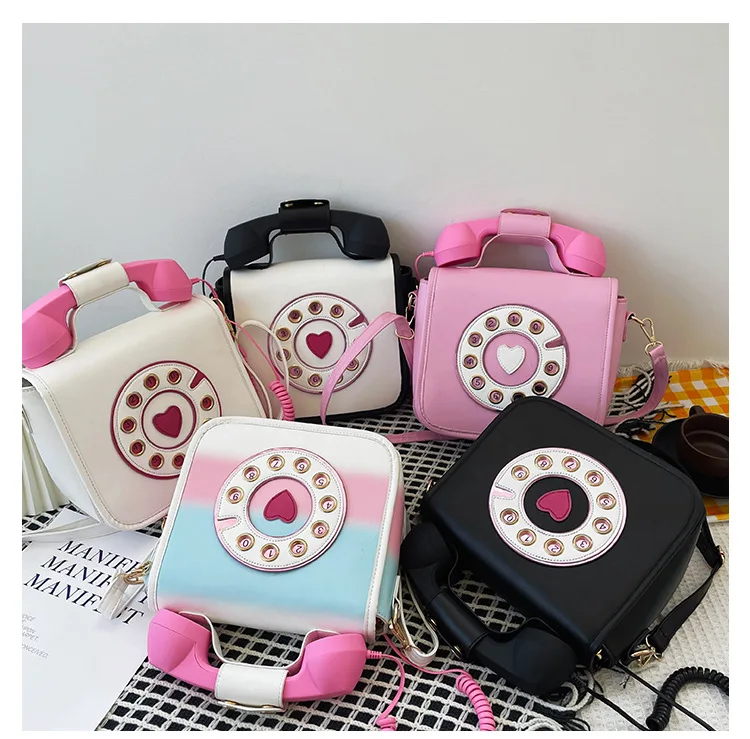 

2021 New Arrivals Telephone Purse Fashion PU Leather Design Handbags, 5 colors