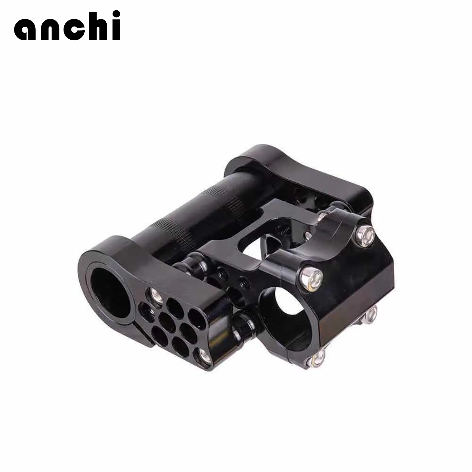 

Electric folding bicycle accessories 25.4MM double pole aluminum alloy mountain bike accessories CNC forging, Black red silver