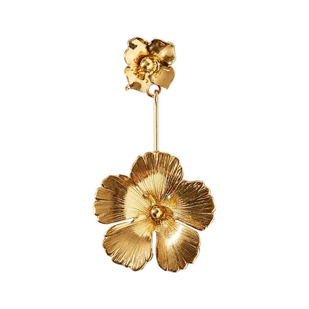 

Antique gold flower earrings Large Flower statement earrings wedding party jewelry sets