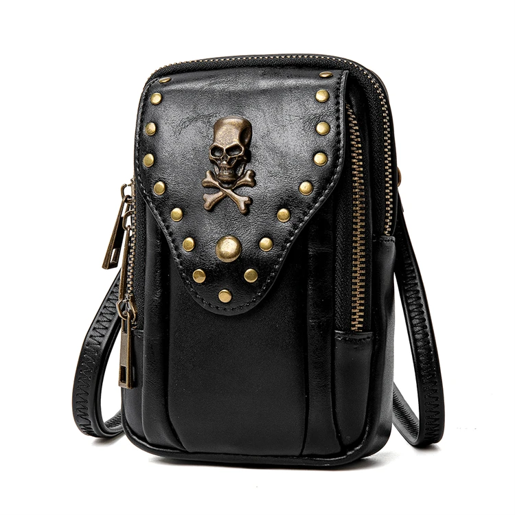 

2021 new fashion ladies messenger high quality waterproof shoulder ladies handbag vertical girl mobile phone bag, Black